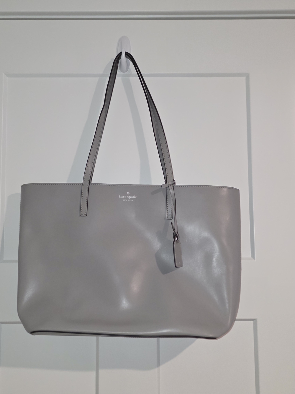 Kate Spade Grey Leather Tote Bag - Classic Women's Handbag
